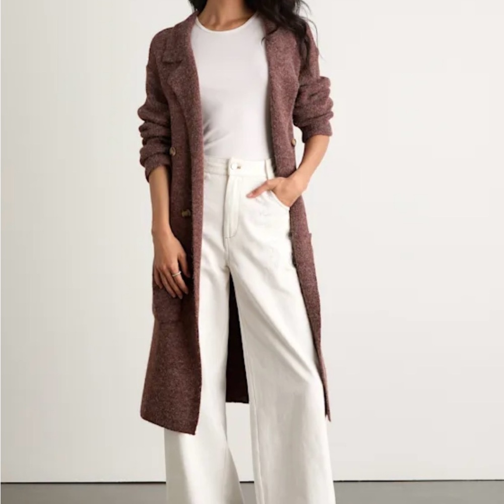 Long Brown Knit Cardigan